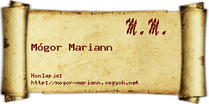 Mógor Mariann névjegykártya