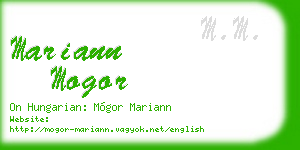 mariann mogor business card